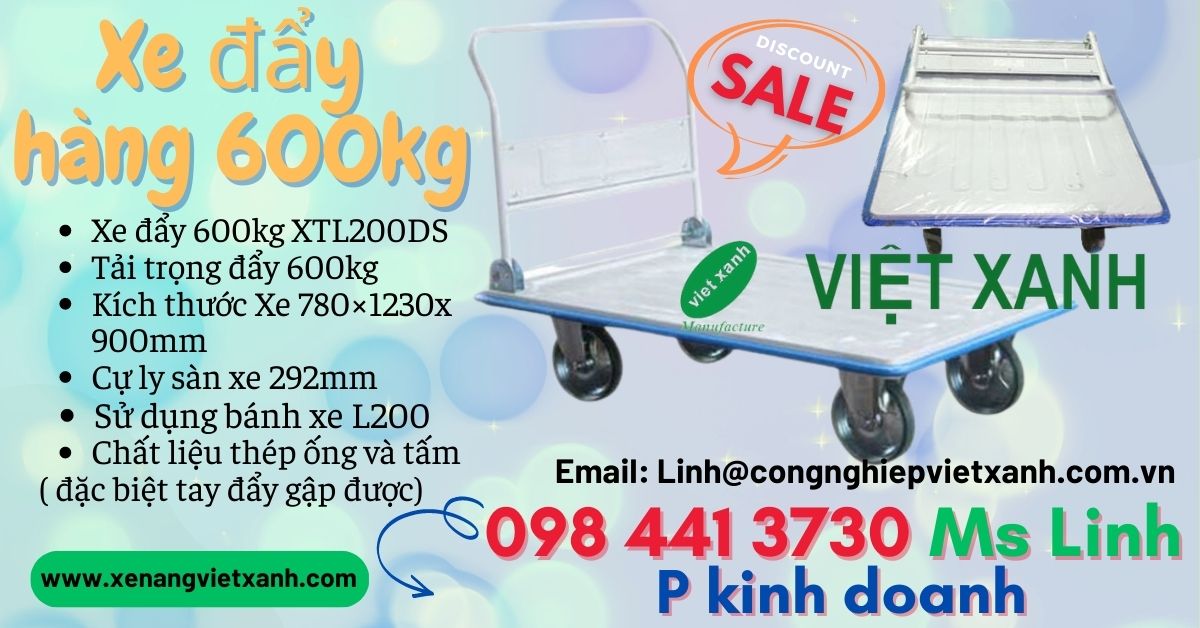 Xe đẩy hàng 4 bánh 600kg Việt Nam – là sản phẩm hữu ích trong việc vận chuyển hàng hóa